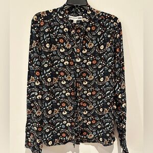 NWT - INES DE LA FRESSANGE X UNIQLO Black Floral Blouse